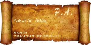 Pakurár Ádám névjegykártya