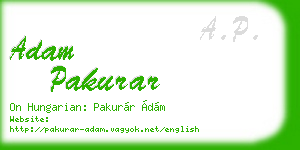 adam pakurar business card